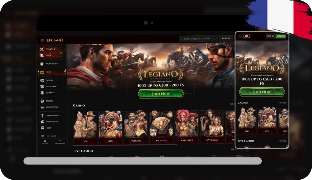 Legiano Casino: Bonuses, Login, and App Features